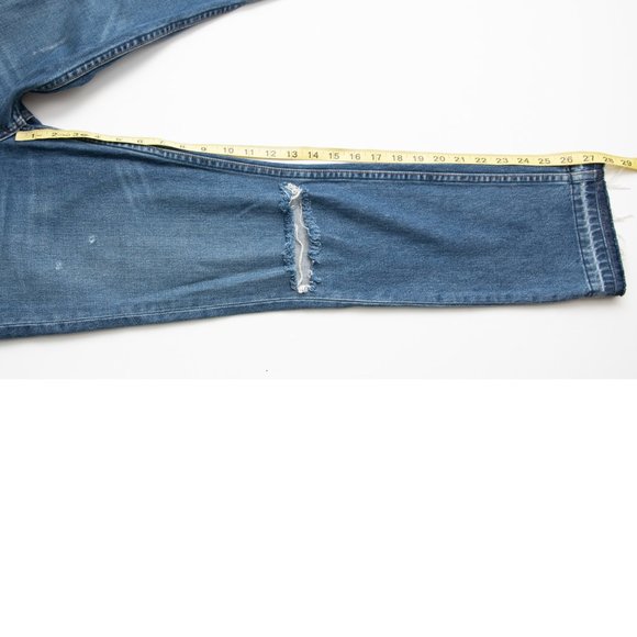 Reformation Winona Jeans Slim Cigarette Mid Rise Denim Distressed Blue Size 25 - Picture 7 of 8